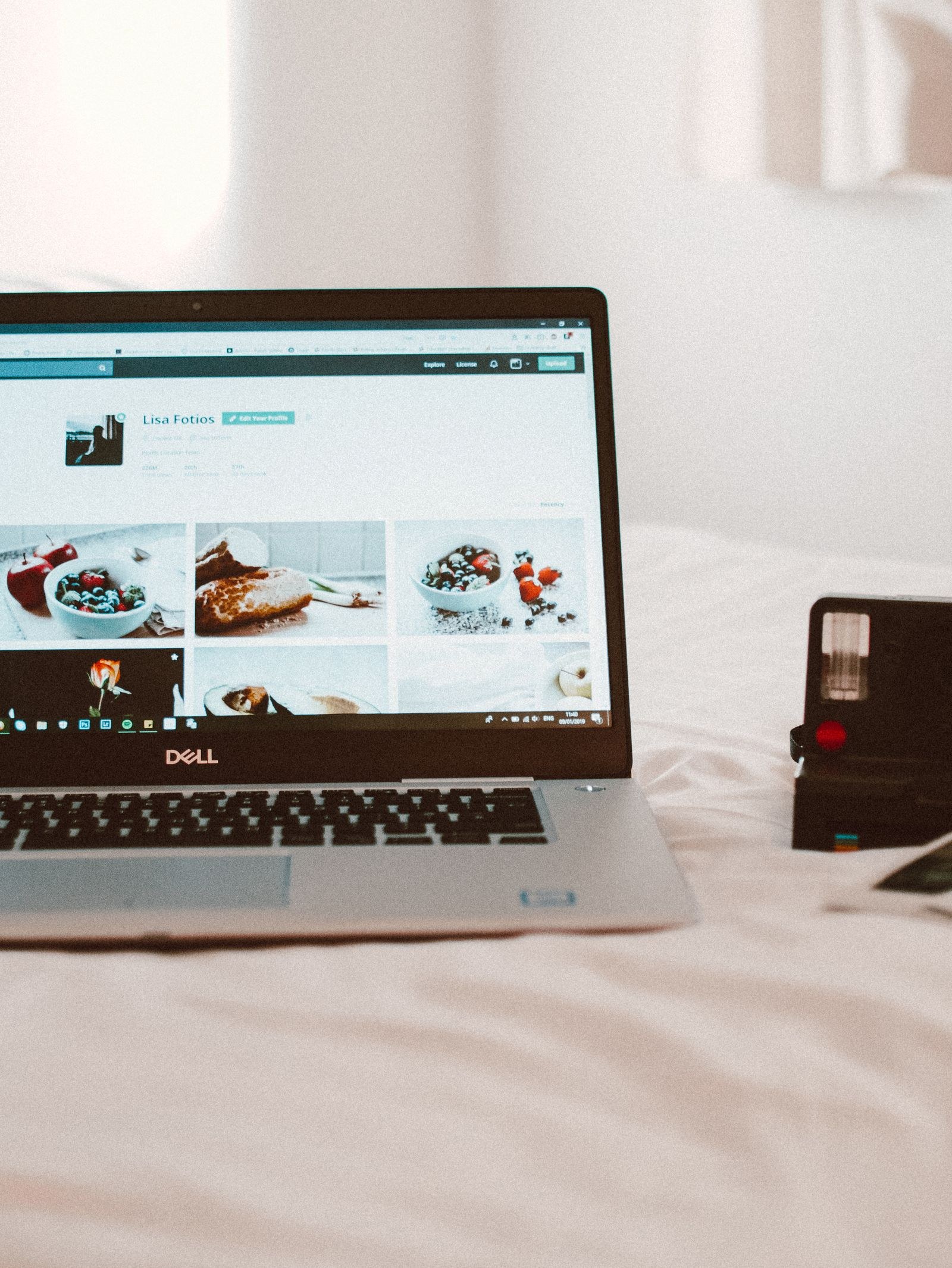 Creator workspace with phone and camera setup