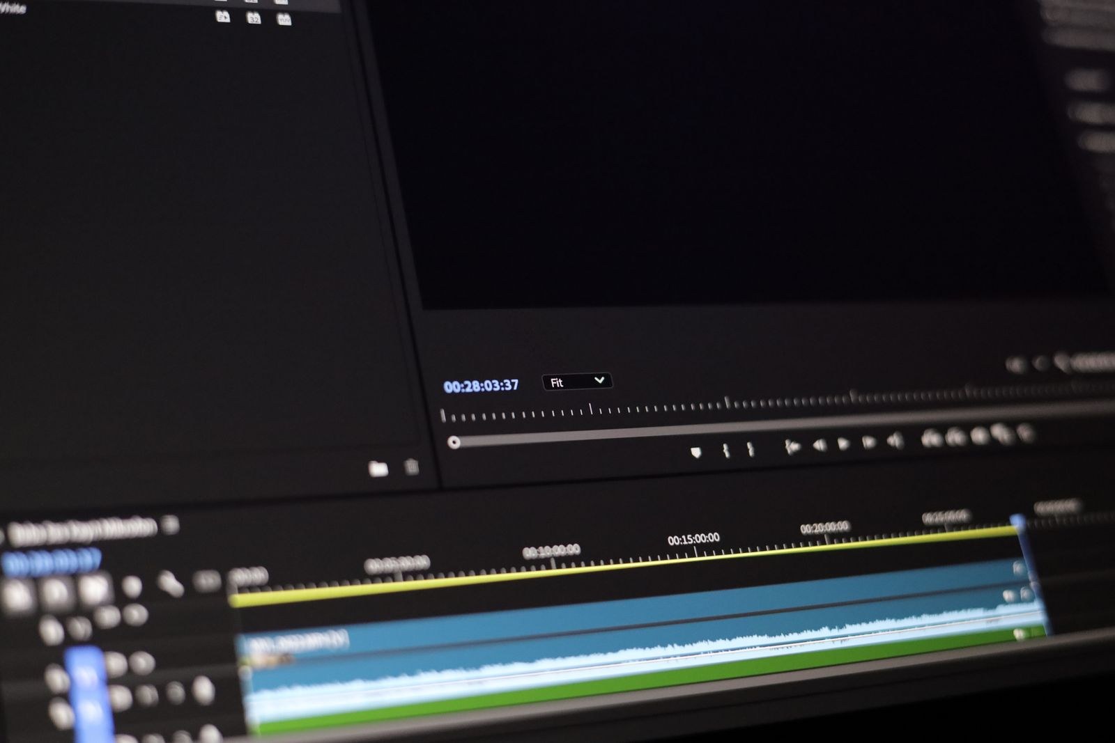 Color grading workstation with scopes on screen