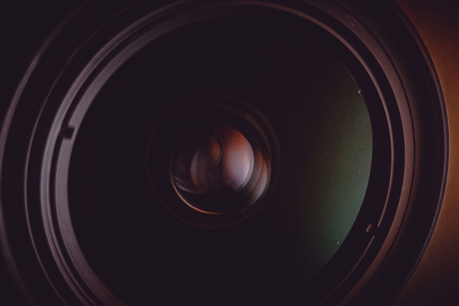 Macro shot of a camera lens