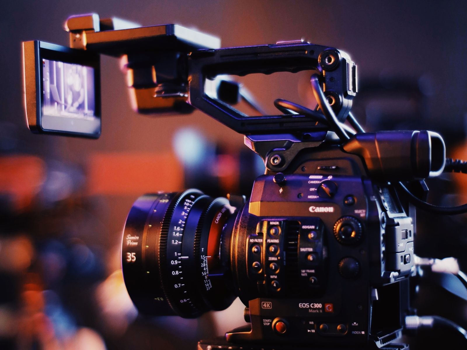 Camera and clapperboard on a film set
